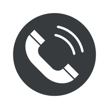 Monochrome round calling icon Illustrazione stock