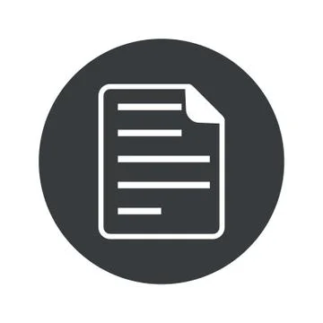 Monochrome round document icon Stock Illustration