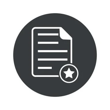 Monochrome round favorite document icon Stock Illustration