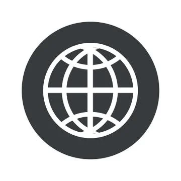 Monochrome round globe icon Stockillustratie