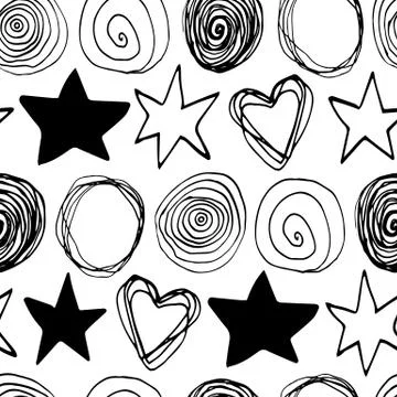 Monochrome scandinavian vector seamless pattern Stock Illustration