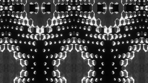 Monochrome Sci-Fi Animation with Metallic Geometric Shapes Stock Footage 322937494