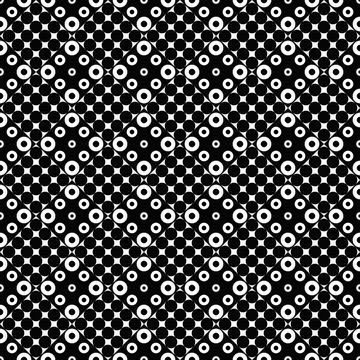 Monochrome seamless abstract circle pattern background design Stock Illustration