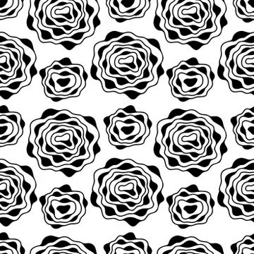 Monochrome seamless background. Simple flat floral motif . Suitable for fabrics Stock Illustration