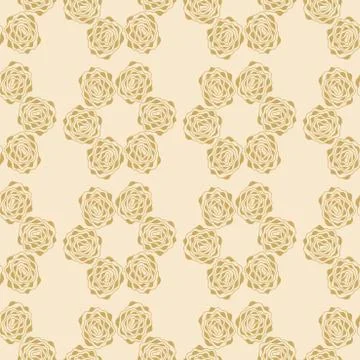 Monochrome seamless background. Simple flat floral motif . Roses, peonies. Su Stock Illustration