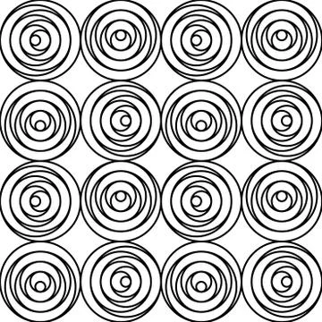 Monochrome seamless circle pattern - swirl ornament design. イラスト素材