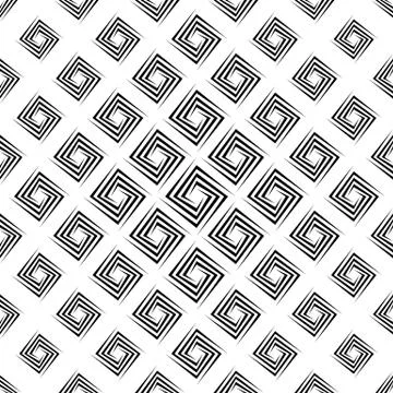 Monochrome seamless cornered polygon pattern Stock Illustration