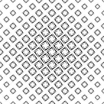 Monochrome seamless cornered polygon pattern Stock Illustration