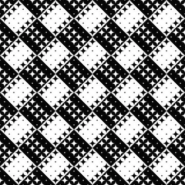 Monochrome seamless curved star pattern background design 스톡 일러스트