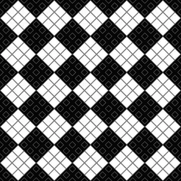 Monochrome seamless diagonal square pattern background design Stock Illustration