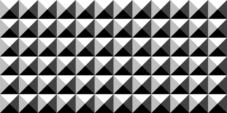 Monochrome seamless geometric cube pattern. Black and white abstract square Stock Illustration