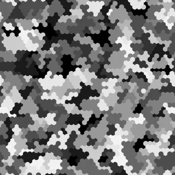 Monochrome seamless honey pattern with halftone filled hex cells linear style イラスト素材