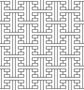 Monochrome Seamless Japanese pattern combining T-shaped figures Stock Illustration