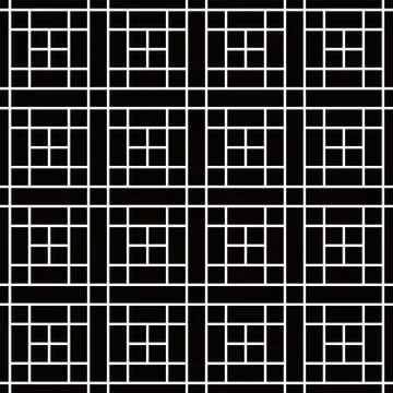 Monochrome Seamless Japanese pattern combining T-shaped figures Stock Illustration