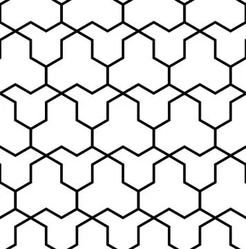 Monochrome Seamless Japanese pattern representing the turtle shell Illustrazione stock