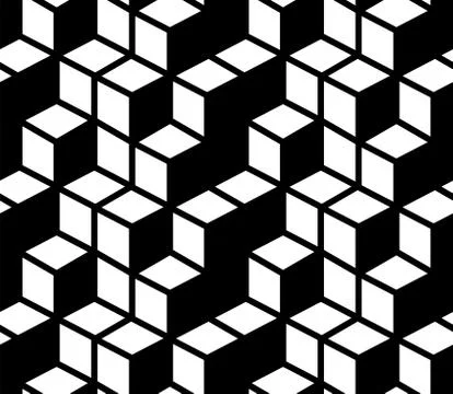 Monochrome Seamless Japanese pattern representing the turtle shell Stock Illustration