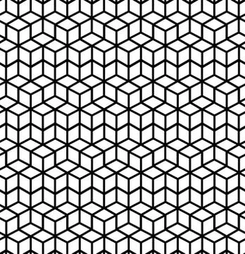 Monochrome Seamless Japanese pattern representing the turtle shell Stock Illustration