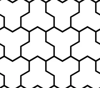 Monochrome Seamless Japanese pattern representing the turtle shell イラスト素材