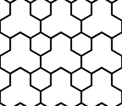 Monochrome Seamless Japanese pattern representing the turtle shell Stock Illustration