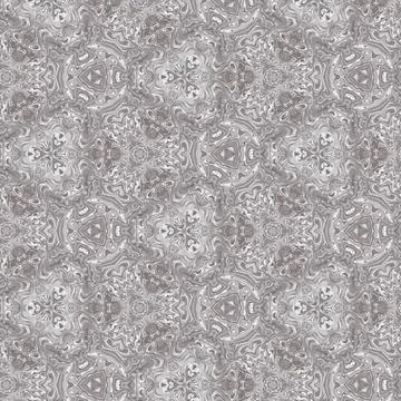 Monochrome seamless kaleidoscopic psychedelic pattern Stock Illustration