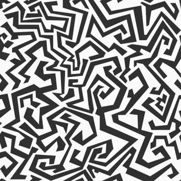 Monochrome seamless maze pattern Stock Illustration