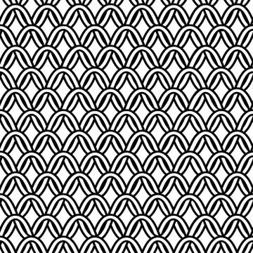 Monochrome seamless pattern with abstract chain-mail in celtic style Stock Illustration