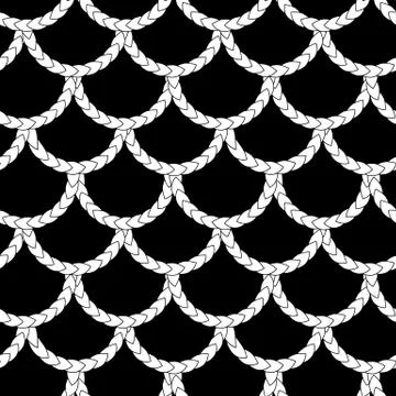 Monochrome seamless pattern with black abstract fish skin Stock Illustration