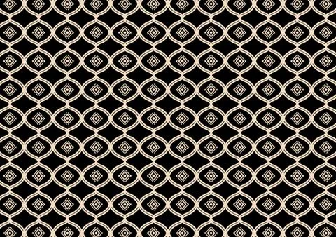 Monochrome Seamless pattern on black background. Stock Illustration