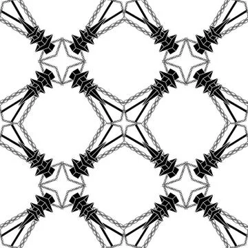 Monochrome seamless pattern in gothic style Stock Illustration