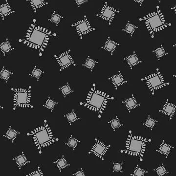 Monochrome seamless pattern. Light gray swirling patterns on a dark background Illustrazione stock