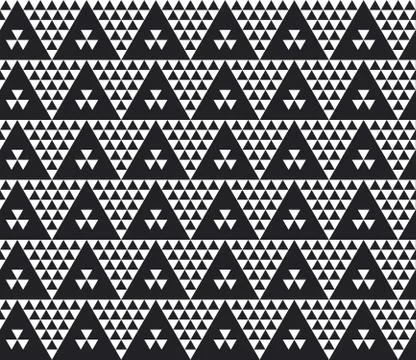 Monochrome seamless pattern vector illustration. Concept geometric tile backg Stock Illustration