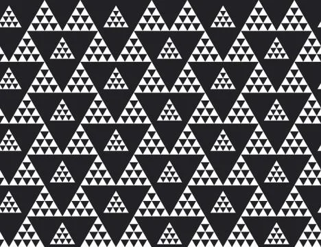 Monochrome seamless pattern vector illustration. Concept geometric tile backg Stock Illustration
