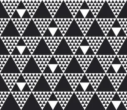 Monochrome seamless pattern vector illustration. Concept geometric tile backg Stock Illustration