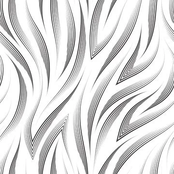 Monochrome seamless vector pattern of angles and flowing thin lines.Black and Illustration
