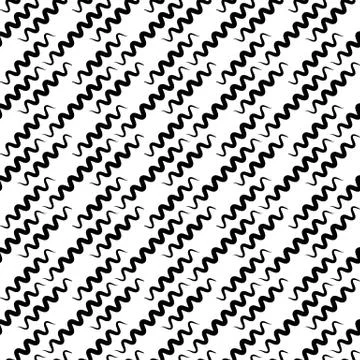 Monochrome, seamlessly repeatable pattern, abstract black and white backgroun Stock Illustration