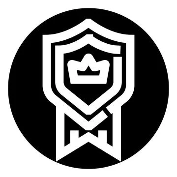 Monochrome shield and crown emblem representing royalty prestige Stock Illustration