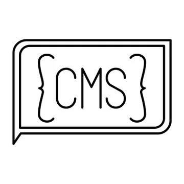 Monochrome silhouette of rectangle text cms Stock Illustration