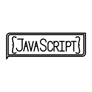 Monochrome silhouette of rectangle text Java script Stockillustratie