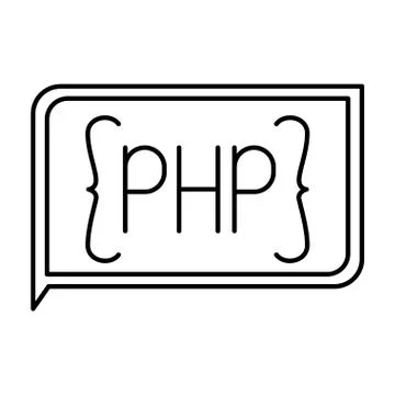 Monochrome silhouette of rectangle text php Stock Illustration