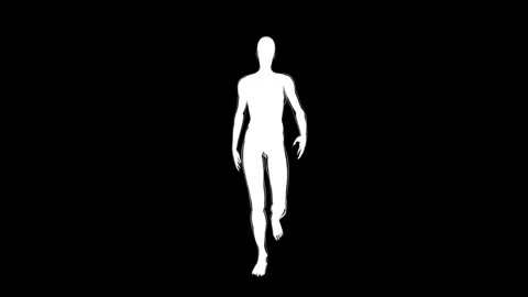 Monochrome silhouette walking gracefully forward Stock Footage 341776970