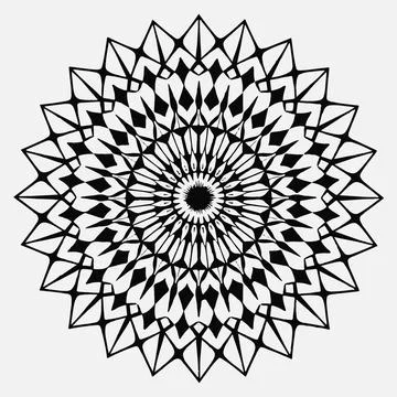 Monochrome simple mandala design Stock Illustration