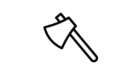 A monochrome sketch of a axe, featuring intricate details of the blade and .. Stock Footage 335118600