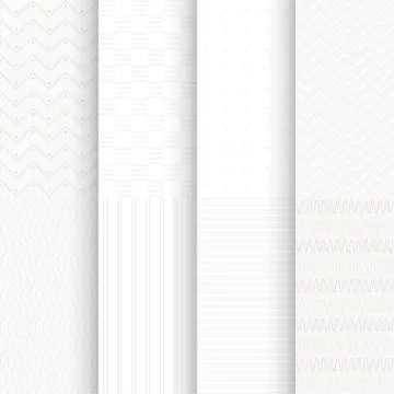 Monochrome soft light seamless patterns in set Stock Illustration