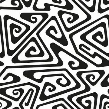 Monochrome spiral seamless pattern Stock Illustration