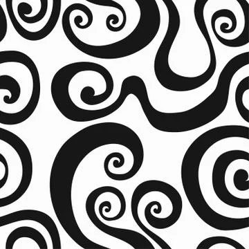 Monochrome spiral seamless pattern Stock Illustration