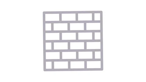 Monochrome square brick wall displaying a repetitive square pattern. Stock Footage 334992086