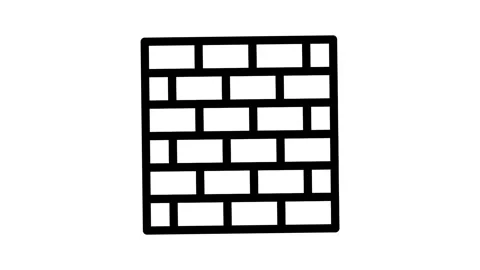 Monochrome square brick wall displaying a repetitive square pattern. Stock Footage 334992269