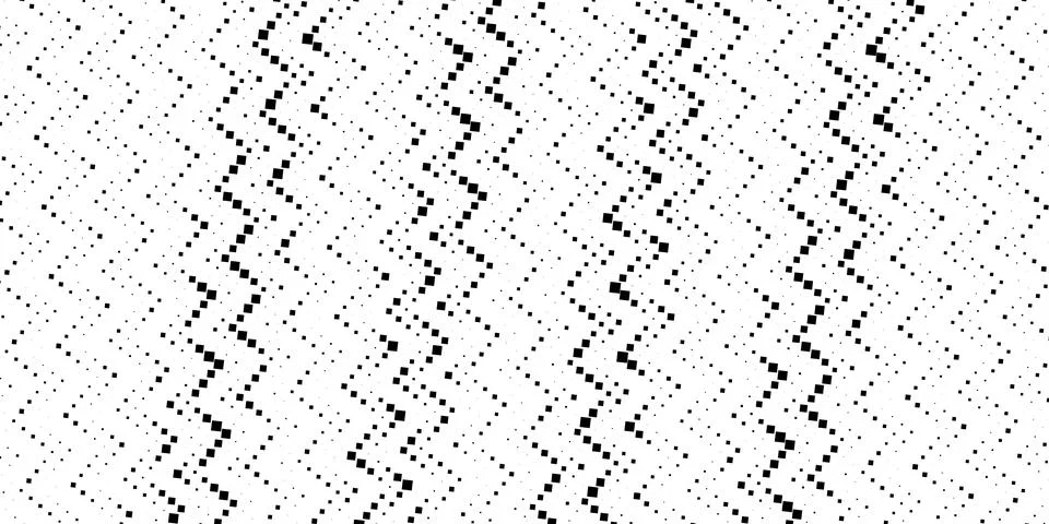 A monochrome stream of square marks bends into organic vertical waves, prod.. Stock Illustration