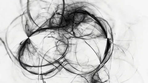 Monochrome Swirling Ink Lines Loop Animation Stock Footage 345962525