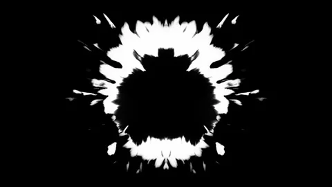 Monochrome Symmetrical Ink Abstract Shape 1 스톡 동영상 333831982